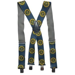 Vintage U.S. Air Force Seals X Style Suspenders Adjustable Made In U.S.A-1664